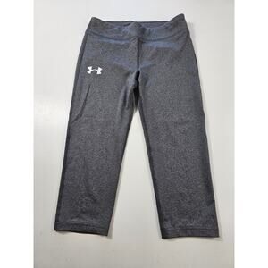 Girls youth under armour heat gear capri leggings grey sz M (?) Active sport